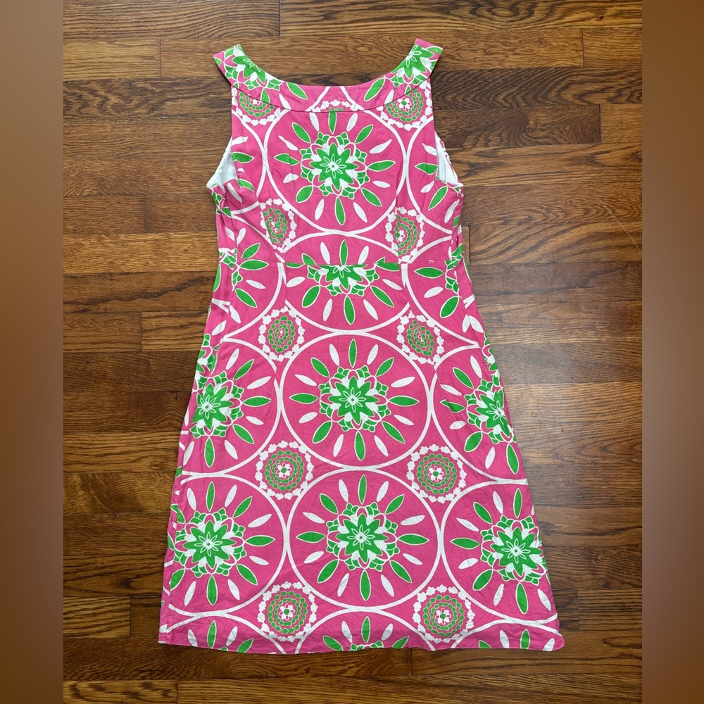Lilly Pulitzer Pink Green and White Embroidered Dress - Size 8 - Picture 5 of 7